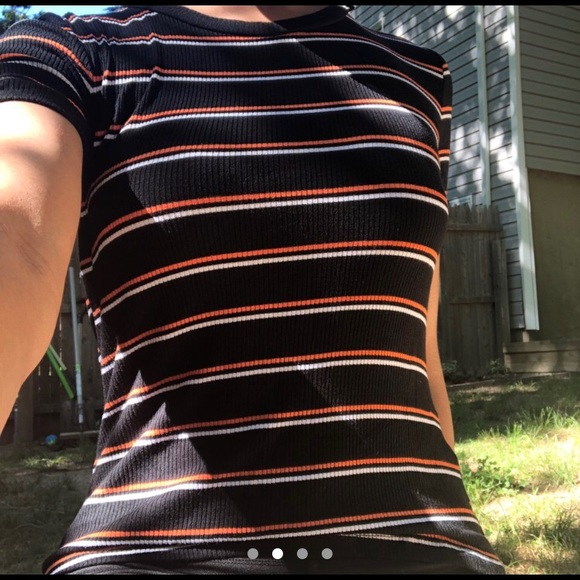 Orange and white striped top - Picture 1 of 4